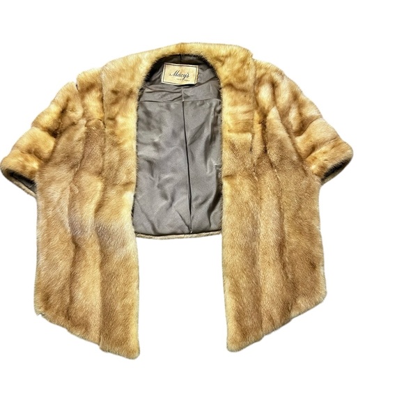 VTG 1950’s Macy’s New York Sak’s Fifth Avenue Mink Fur Stole - Picture 1 of 10